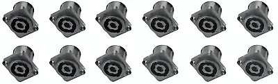 12 PACK NEUTRIK NL4MPXX 4-Pole SPEAKON Panel Mount Twist Lock W/ 3/16  Flat Tabs • $46.95