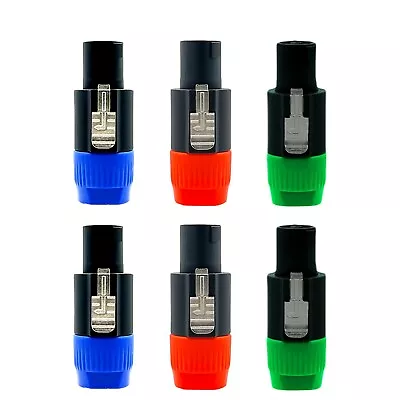 6 Pack 4 Pole Speakon Male Plug Speaker Conductor Audio Cable Connector Adapter • $11.99