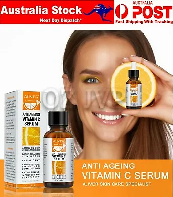 $16.50 • Buy ALIVER Vitamin C Facial Serum Hyaluronic Acid Anti Wrinkle Brightening Skin 