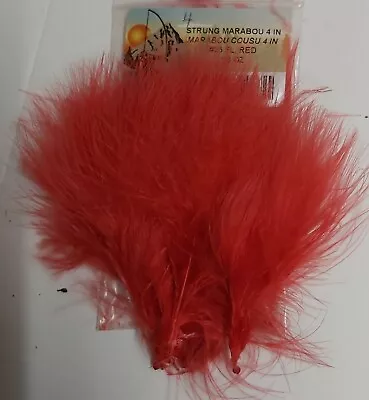 Lot Of 1/8oz   MARABOU    4 Long  Color: FL. RED   WOOLY BUGGER Feathers  • $2.91