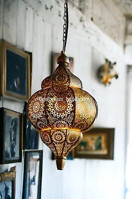 Modern Turkish Hanging Lamps Handmade Moroccan Ceiling Lights Home Lantern Gifts • $79.19