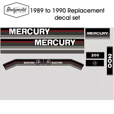  Mercury Outboard Decals 1990 BLACKMAX 200hp • $54.80