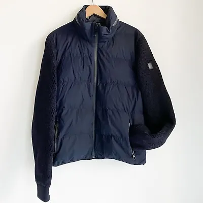 Montecore Exclusive Edition Quilted Puffer Knit Sleeve Classic Navy Blue Jacket • $399