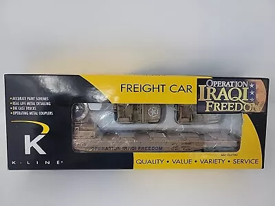 K-line  #k691-8032 OPERATION IRAQI FREEDOM FLATCAR W/SEARCHLIGHT AND 2 JEEPS NIB • $25