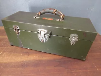 Vintage Union Utility Chest Green Metal Toolbox With Tray • $39.99