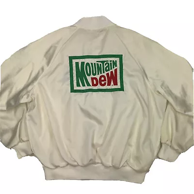 Mountain Dew Satin Jacket Vintage Promo 80s XL Rare Backside Big Logo Soda Pop • $70