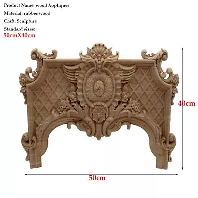 Wood Applique Carved Corner Rose Floral Oak Vintage Door Wall Furniture Decor • $250.55