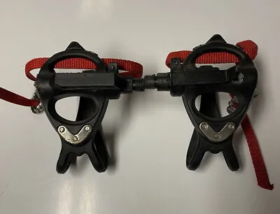 VP Components VP-710M Road Bike Pedals With Toe Clips & Straps Pre-Owned • $12.99