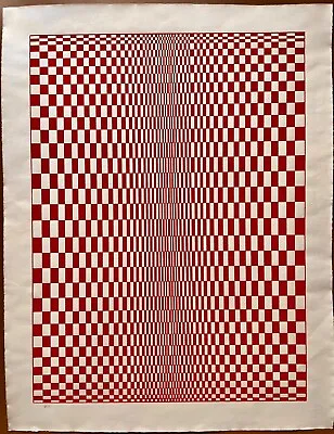 Bridget Riley Screen Print Serigraph (Sol Lewitt Vasarely Jesus Soto Cruz-Diez) • $500