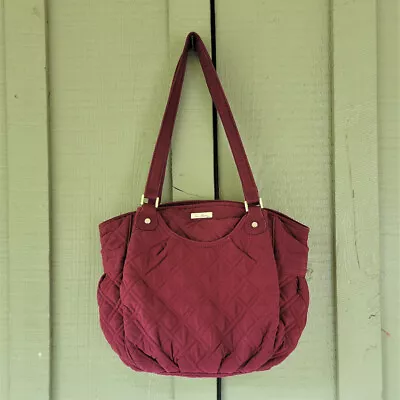 VERA BRADLEY Glenna Quilted Wine Burgundy Microfiber Bag • $34.99