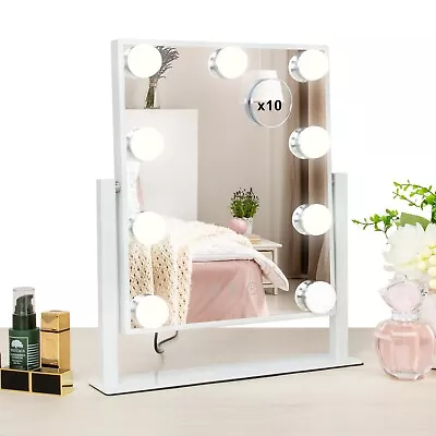 Teousev Hollywood Vanity Mirror With Lights 9 LED Tabletop Makeup Mirror 360° • £19.99