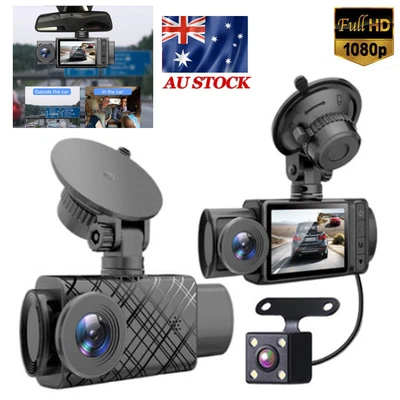 $56.95 • Buy HD 1080P Car DVR 3  Lens Dash Cam Front And Rear Video Recorder Camera G-sensor