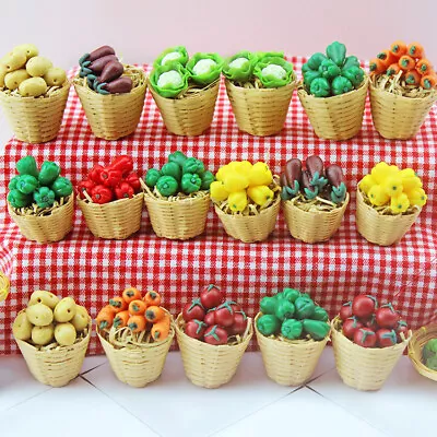 1:12 Dollhouse Miniature Basket Vegetables Resin Food Kitchen Market Accessories • $6.39