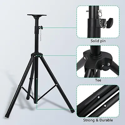 Adjustable PA Speaker Tripod Stand Heavy Duty 50KG Load 35MM Pole Metal 90-170cm • £22.99