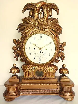 Antique 1700 Large Gilt Clock Musical Music Box Vienna Sonnerie Calendar Signed • $6999
