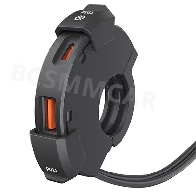 Motorcycle ATV Handlebar Mount Holder Cell Phone GPS USB Charger Fast Charging • $21.89