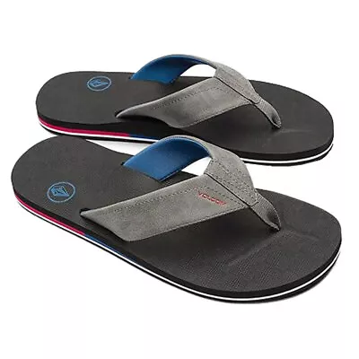 Volcom Men's Victor Flip Flop Cement Grey Sandals Clothing Apparel Snowboardi... • $30.44