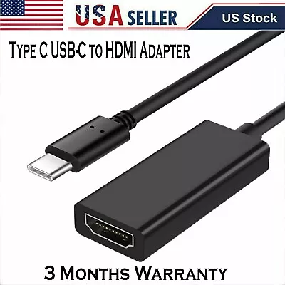 USB-C Type C To HDMI Adapter USB 3.1 Cable For MHL Android Phone Tablet Black • $5.59