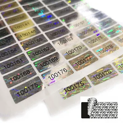 £49.95 • Buy Tamper Proof Stickers 10x20mm Numbered Warranty Void Genuine Security Hologram
