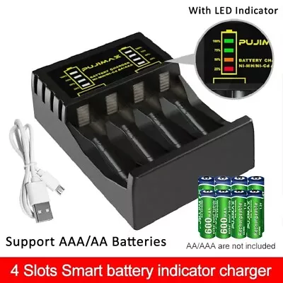 Universal USB Battery Charger 100% Fast Charger AA AAA Rechargeable Batteries US • $5.99