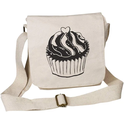 £11.99 • Buy 'Cupcake' Small Cotton Canvas Messenger Bag (MS00003676)