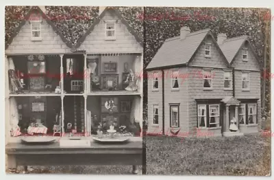 Old Postcard Edwardian Dolls House Exterior & Interior Real Photo Vintage C.1910 • £14.99