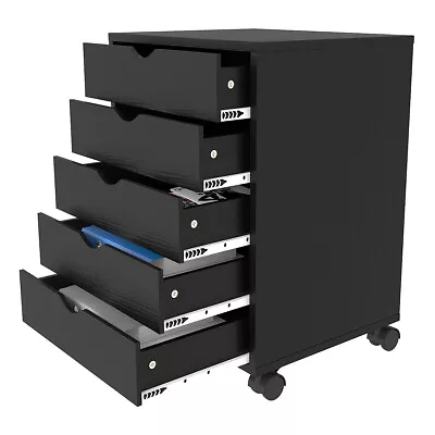 Rolling Storage Cabinet Mobile File Cabinet 5 Drawers Chest Of Drawer With Wheel • $60.63