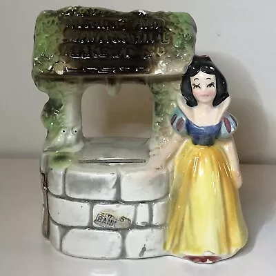 Vintage 1960’s Walt Disney Snow White & Wishing Well Ceramic Money Box Bank • $30