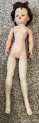 Vintage Fashion Doll 24.5  Latex Body Vinyl Girl Brown Hair Blue Eyes Open Shut • $6