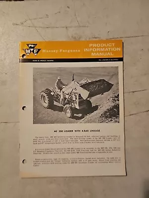 Vintage 1965 Massey Ferguson 200 Loader Product Information Manual • $11.66