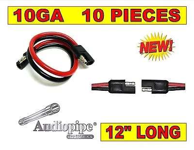 10 Pack 10 Gauge 12  Inch Quick Disconnect Connect 2 Pin Polarized Wire Harness • $24.95