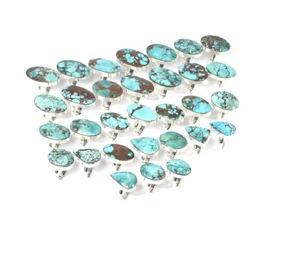 $396.99 • Buy Wholesale 31PC 925 Solid Sterling Silver Blue Turquoise Ring Lot! V949