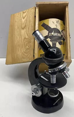 Steindorff German Mid-Century Medical Microscope W/ Original Wooden Box • $85