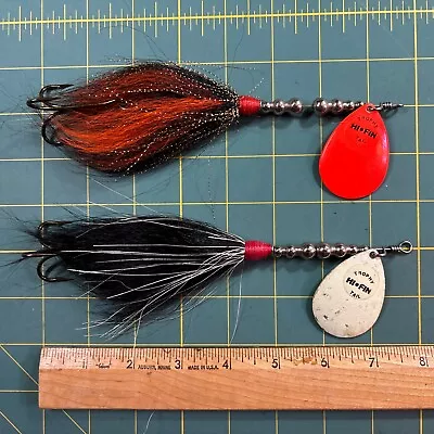 Two Hi-Fin Trophy- Tail Muskie Bucktails - Each Eight Inches Long And Two Ounces • $17.50