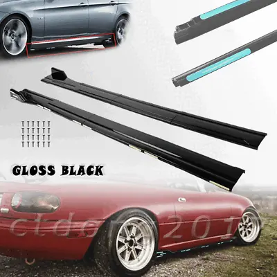 Side Skirt Splitter Spoiler Extension Gloss Black For Mazda Miata MX-5 1990-1997 • $46.99