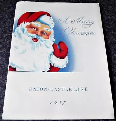 Union Castle Line Dunnottar Castle Vintage 1957 Father Christmas Menu Card • £9.99
