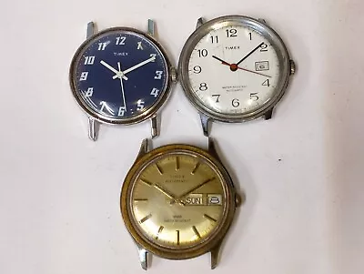 Timex 3 Piece Lott Winding & Automatic Men Not Working Parts Purpose Watches • $258.68