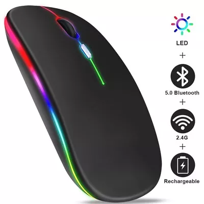 Rechargeable Bluetooth Wireless Mouse For Laptop Tablet PC Macbook Gaming Mouse • $15