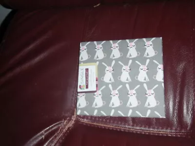 Fat Quarter RABBITS 18X21 FABRIC 100% COTTON TO MAKE A FACE MASK • £9.50