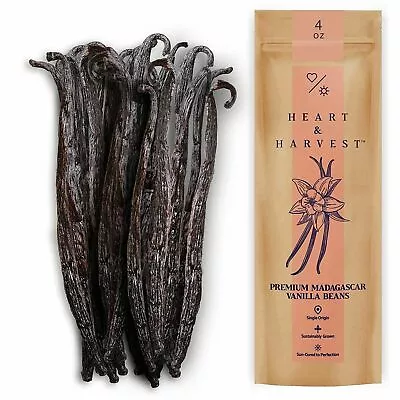 Heart & Harvest Madagascar Grade A Bourbon Vanilla Beans 4  To 5  - 4 Ounces • $34.95