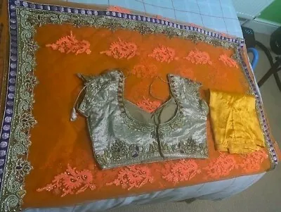 £90 • Buy Brand New Beautiful Heavy Net Indian Saree Sari With Short Sleeve Blouse