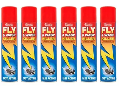 Sanmex Fly & Wasp Killer - Fast Acting 300ml / X6 • £10.49