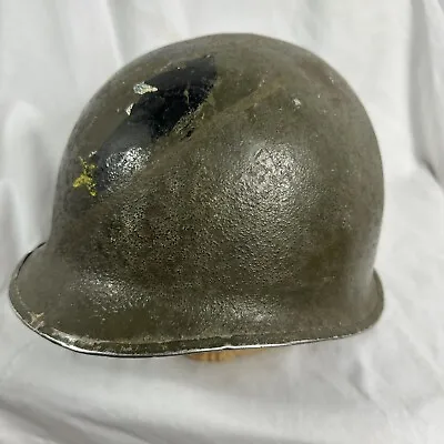 WWII US Army M-1 Helmet 2nd Div Indian Head Painted Shell Fixed Bale • £401.75