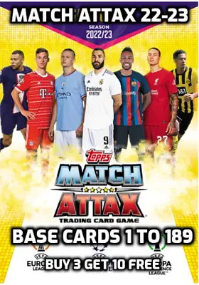 £0.99 • Buy Topps Match Attax 22-23 2022-2023 Base Cards 1 To 189