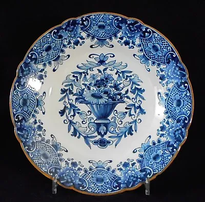 Large Vintage Tichelaar Makkum Holland Charger Delft Blue & White Plate Dish • $240