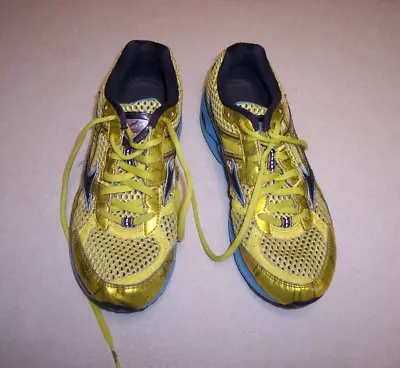 Mizuno Wave Rider 15 Running Shoes Women 7 Yellow Gold Blue Sneakers FW046 • $15