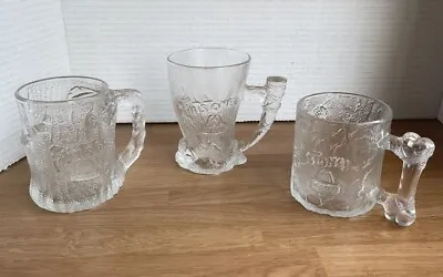 The Flintstones Glass Mugs McDonald's Cups Set Of 3 Vintage 1993 • $15
