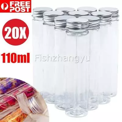 110ml Plastic Lab Test Tubes W/ Metal Caps Screw Top Candy Bath Salt Container • $15.25