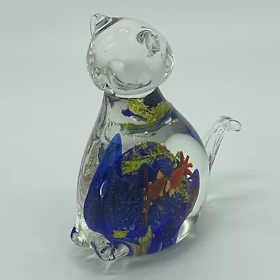 Vintage Murano Hand Blown Art Glass Cat Fish And Coral Reef Polished Bottom 4” • $18.20