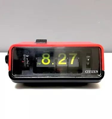 VINTAGE CITIZEN Red Flip Alarm Clock 5RD025 50Hz 60Hz JAPAN Space Age • $80